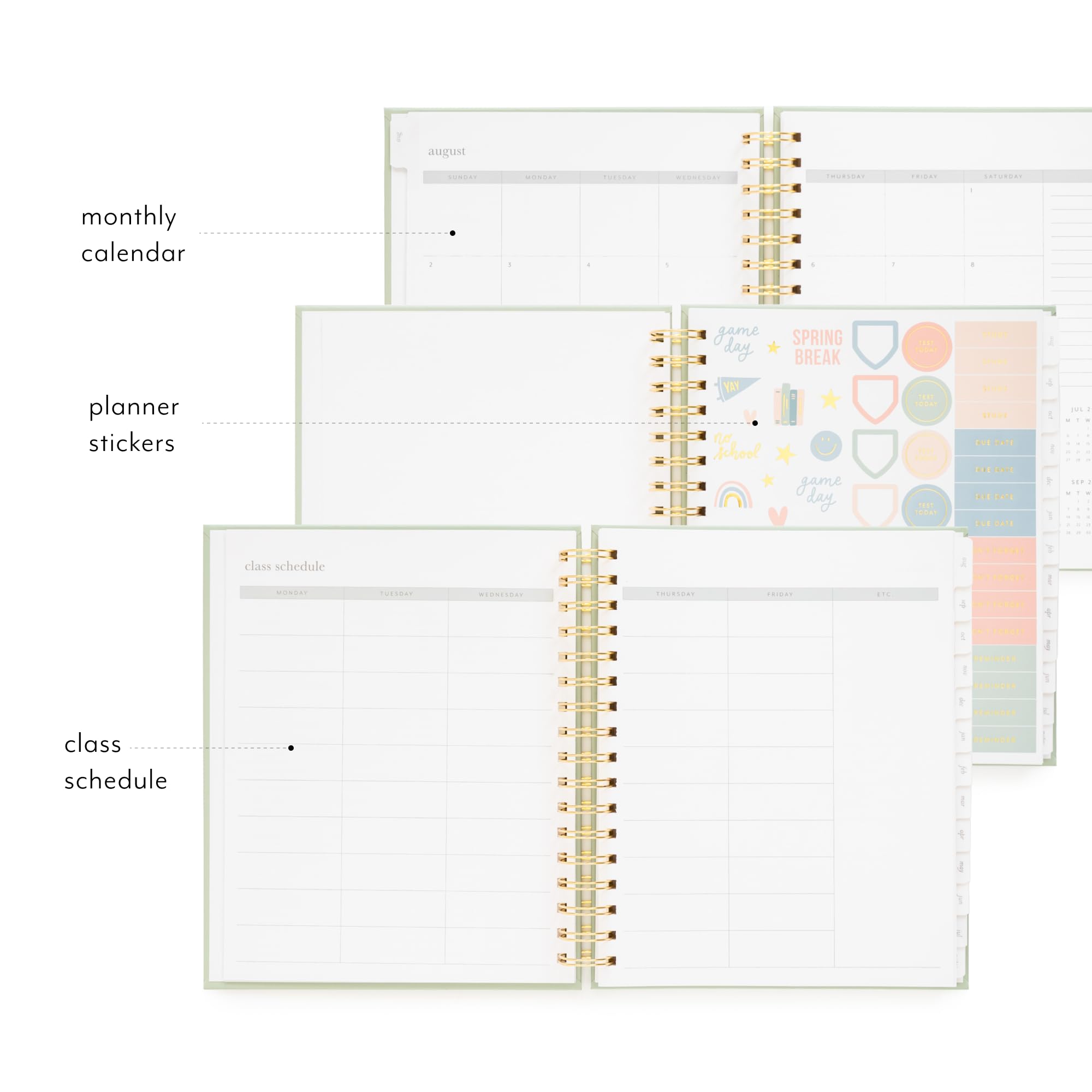 Sugar Paper Agenda accademica 2026 2027, planner mensile per scuola, università e insegnanti, calendario con copertina rigida con pagine per appunti, segnalibri e chiusura con elastico