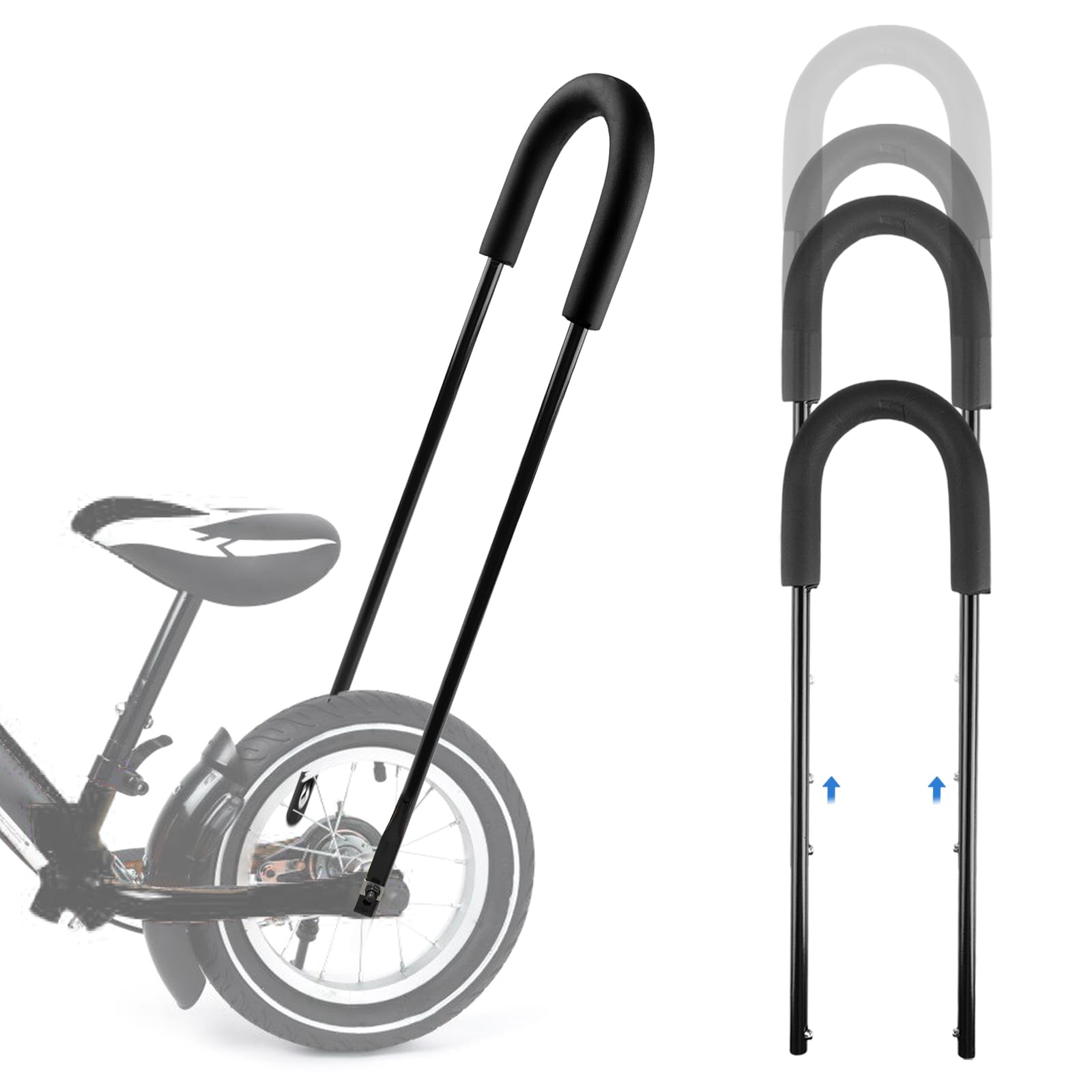 Fahrradstange Kinderfahrrad, Schiebestange Kinderfahrrad, Fahrrad Lernhilfe, Fahrrad Schubstange Für Verschiedene Kinderfahrräder, Balancebikes und V-Bremse-Kinderräder Geeignet, Schwarz Mittel Sport & Freizeit