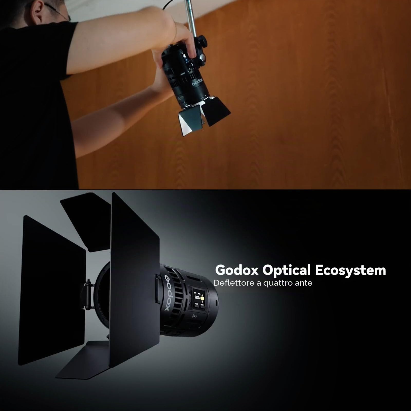 Godox Kit di Montaggio Magnetico per Luci LED MS60Bi, MS60R, RS60R, RS60Bi e Flash a Testa Rotonda V100, V1 Pro, AD100 Pro, Include Alette, Diffusori, Snoot
