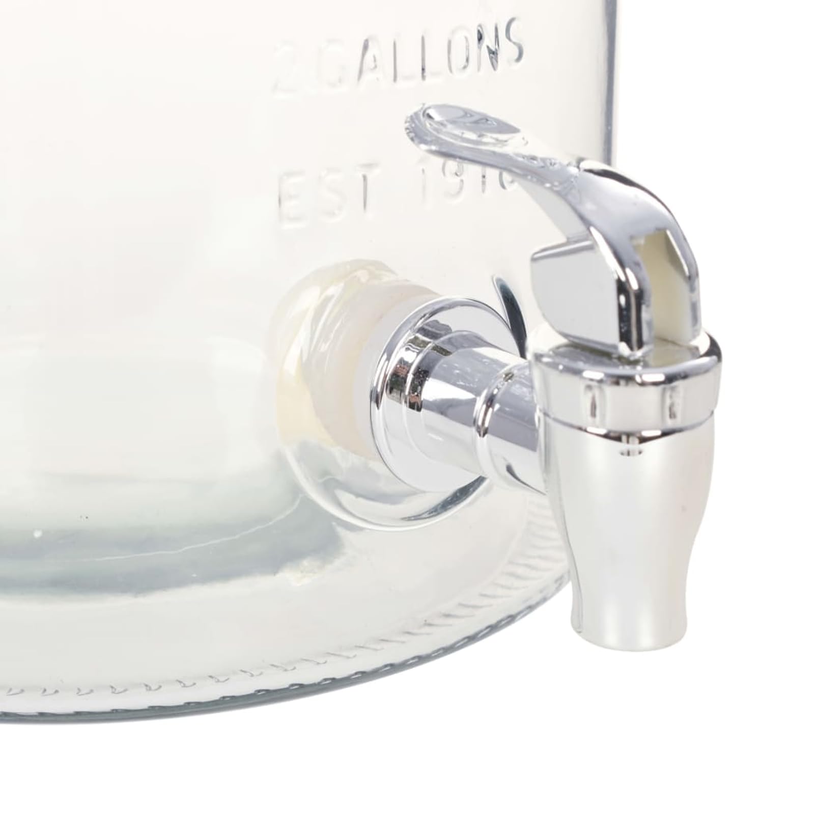 Dispensador de agua de cristal vintage de 8 l con grifo de plástico, transparente, para cocina y barbacoa. Model50829