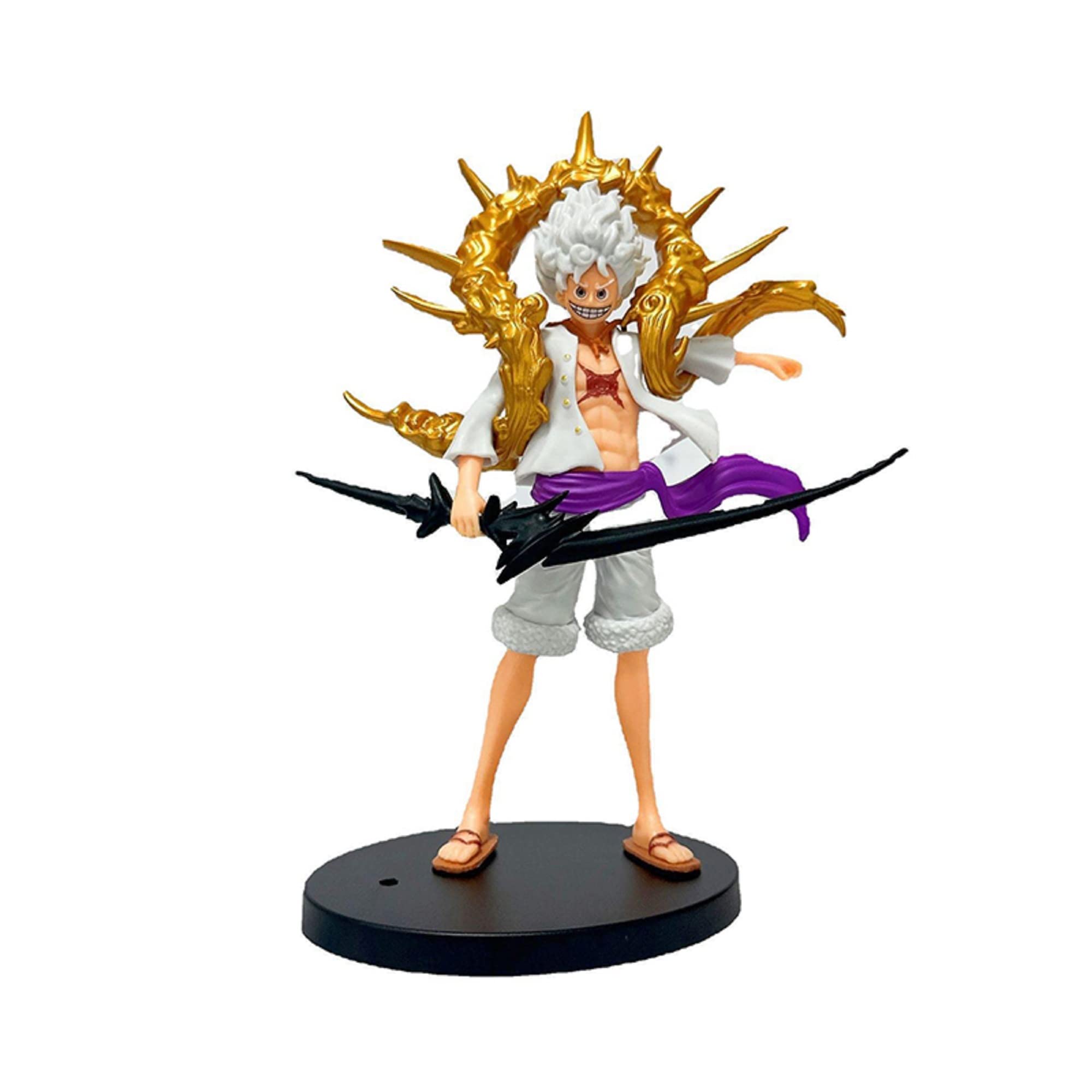 Buy AUGEN Monkey D Luffy 10 Gear 5 Action Figure Limited Edition for Car Dashboard, Decoration, Cake, Office Desk & Study Table (21cm)(Pack of 1) Online at Low Prices in India