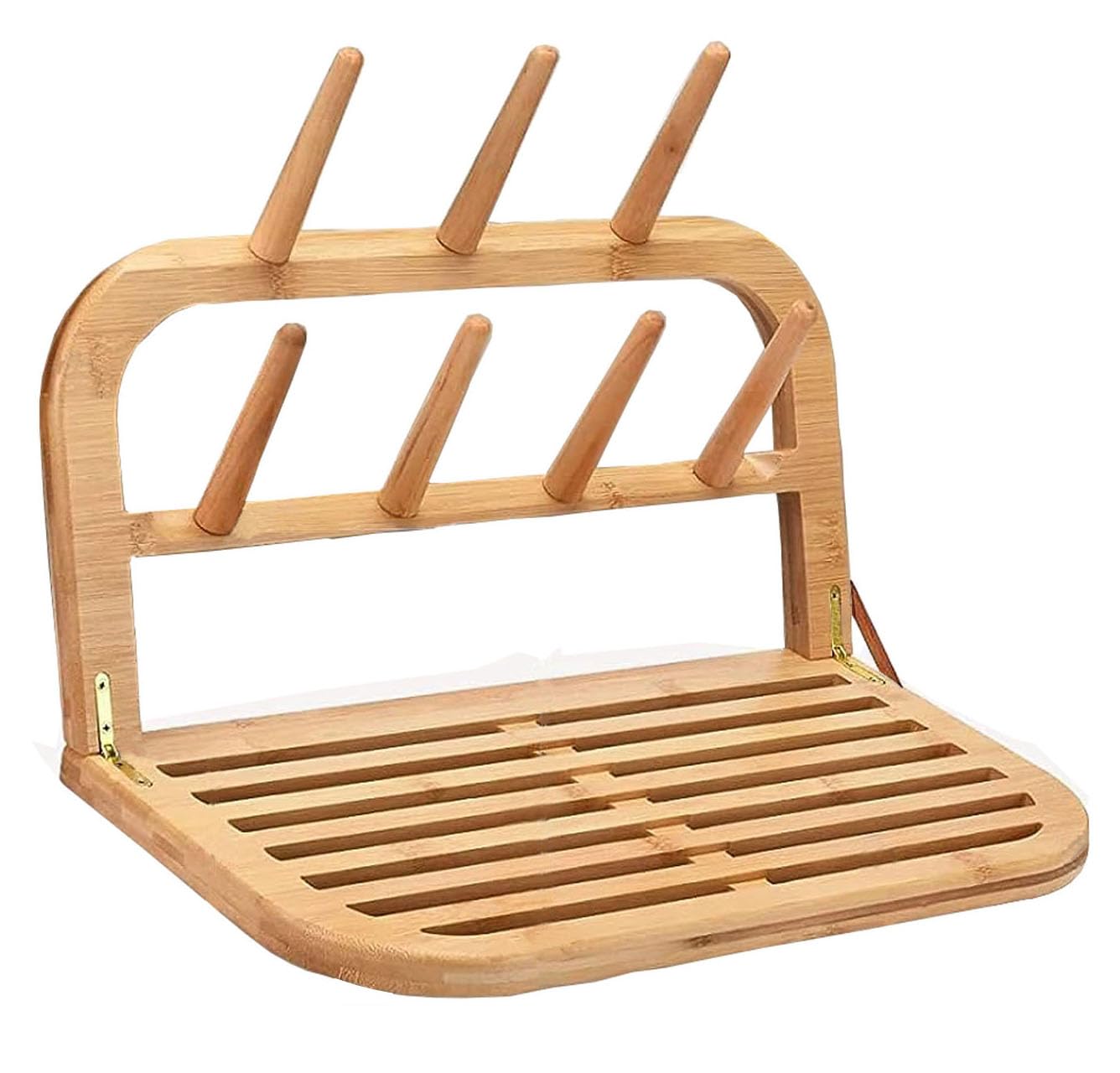 Eforwest Baby Bottle Countertop Drying Rack Bamboo,Space Saving Kitchen Drying Rack & Bottle Holder for Nipples, Cups, Pump Parts, Accessories,