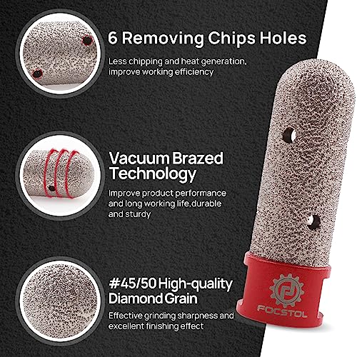 FOCSTOL Diamond Finger Milling Bits 20mm for Enlarging Grinding and Shaping Existing Holes in Tile Porcelain Ceramic Marble Granite Masonry Stone Countertop M14 Thread - Image 3
