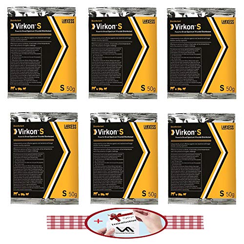Virkon S (6 x 50g) SACHETS DESINFECTANTE DEFRA Aprobado Aves de Corral,...