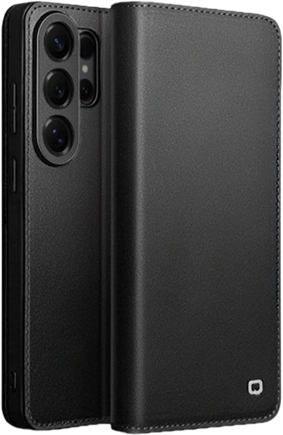 Genuine Leather Card Wallet Folio Case for Samsung Galaxy S26 Ultra/S26 Plus/S26, Leather-Texture Flip Cover with 3 Card Slots & Cash Pocket, Full-Wrap Protection, Foldable Stand(Black,S26 Ultra)