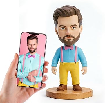 Custom 3D Bobblehead from Photo, Personalized Chibi Style 3D Print Figurine with Realistic Details, Perfect for Birthday, Anniversaries, Weddings Gift and Memorial Collection