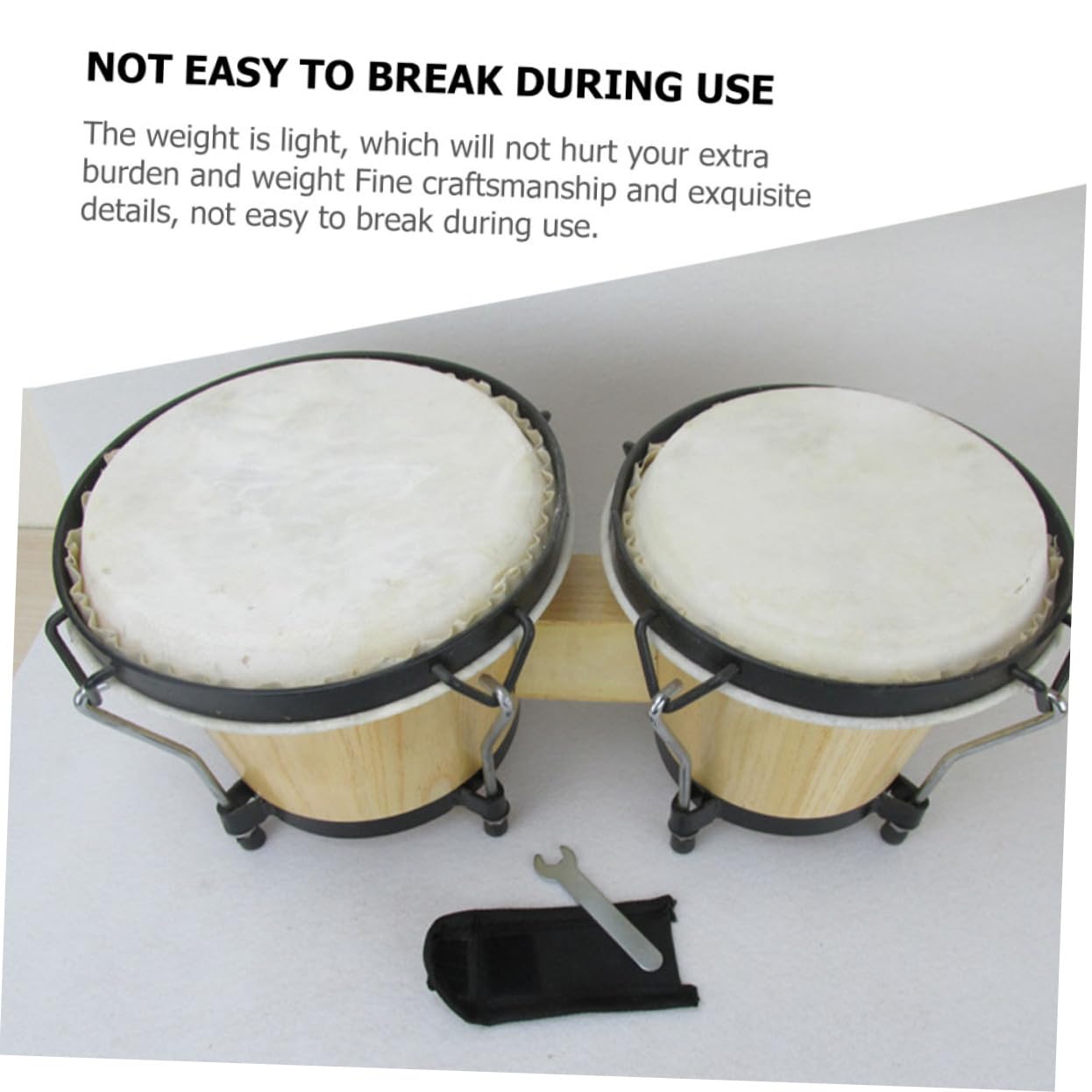 FAVOMOTO Set of 2 Goat Skin Drum Heads African Drum Replacement Easy to Clean for Percussion Instruments
