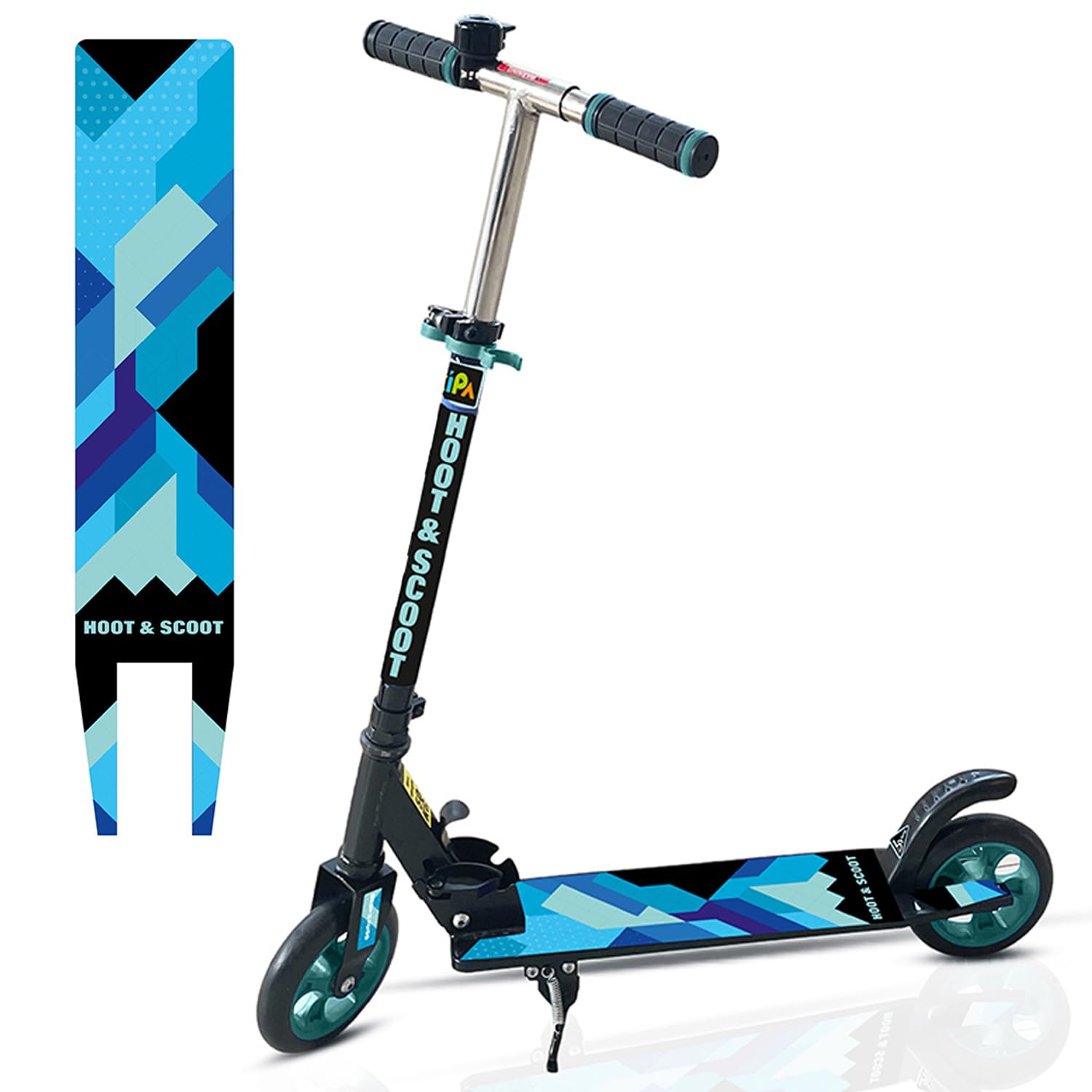 KIPA Gaming Kick Scooter for Kids Ages 6-13 Years | Foldable with 3 Adjustable Height | 2 Wheels | BIS Certified | Max Weight Capacity 50kg - Ice Blue (B0B3T9H75L) Amazon Price History, Amazon Price Tracker