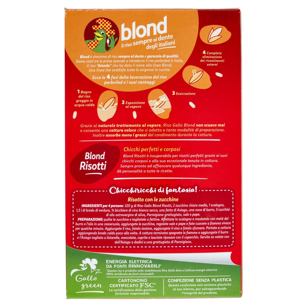 Italian Gourmet riso per risotti Blond italienischer Reis 12 x 1kg 10 Min | Chicchi selezionati, piatti cremosi all'italiana, schnelle Zubereitung in, Gesamtnettogewicht 12 kg + Kostenlos Polpa 400g
