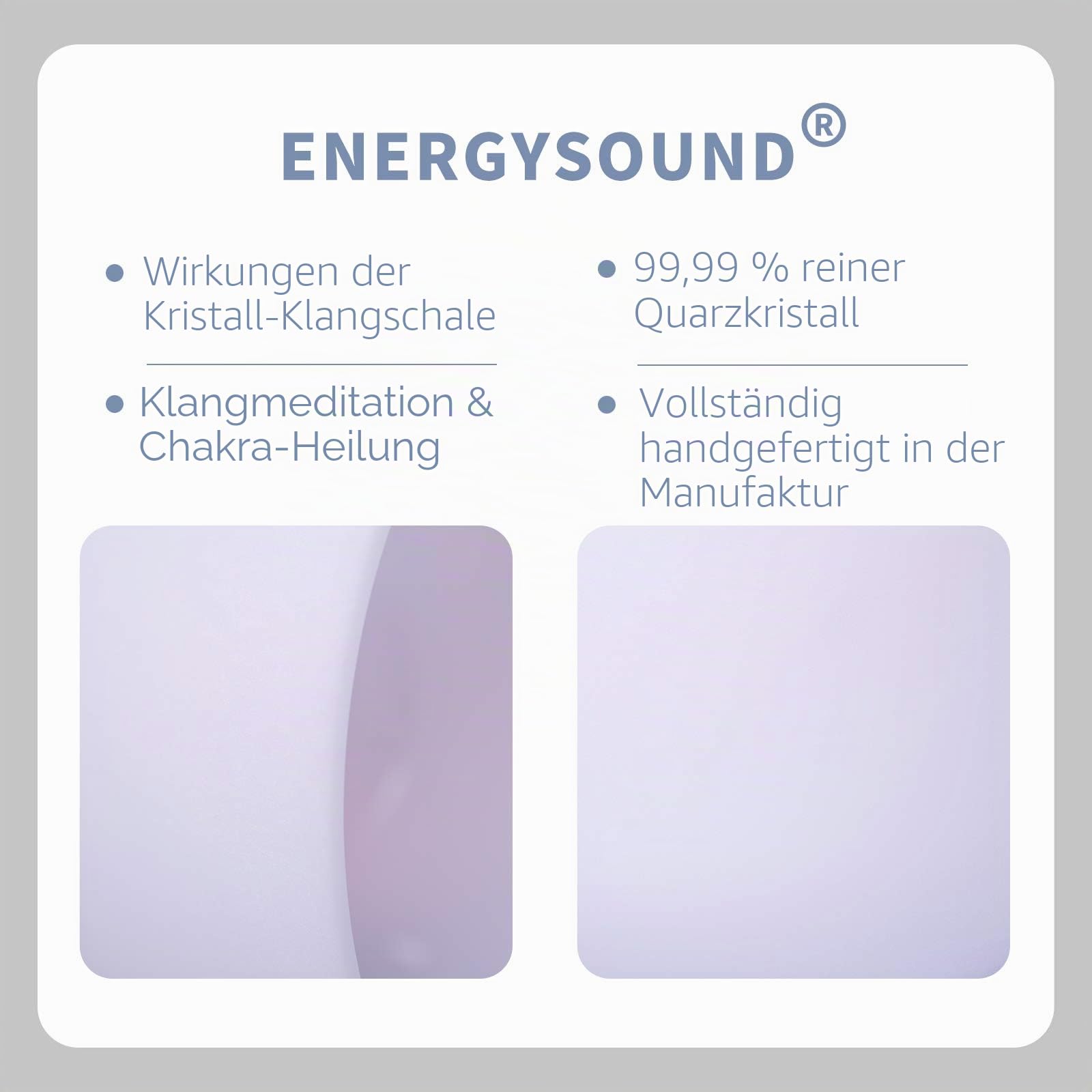 ENERGYSOUND 432 Hz Perfect Pitch F Herz Chakra Frosted Quarz Kristall Klangschale 8 Zoll (20 cm)