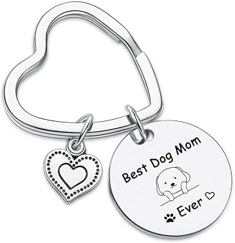 7RVZM Dog Mom Keychain dog lovers gifts for women - Mothers Day & Best Friend Gift, Pet Lover Jewelry veterinarian Keychain