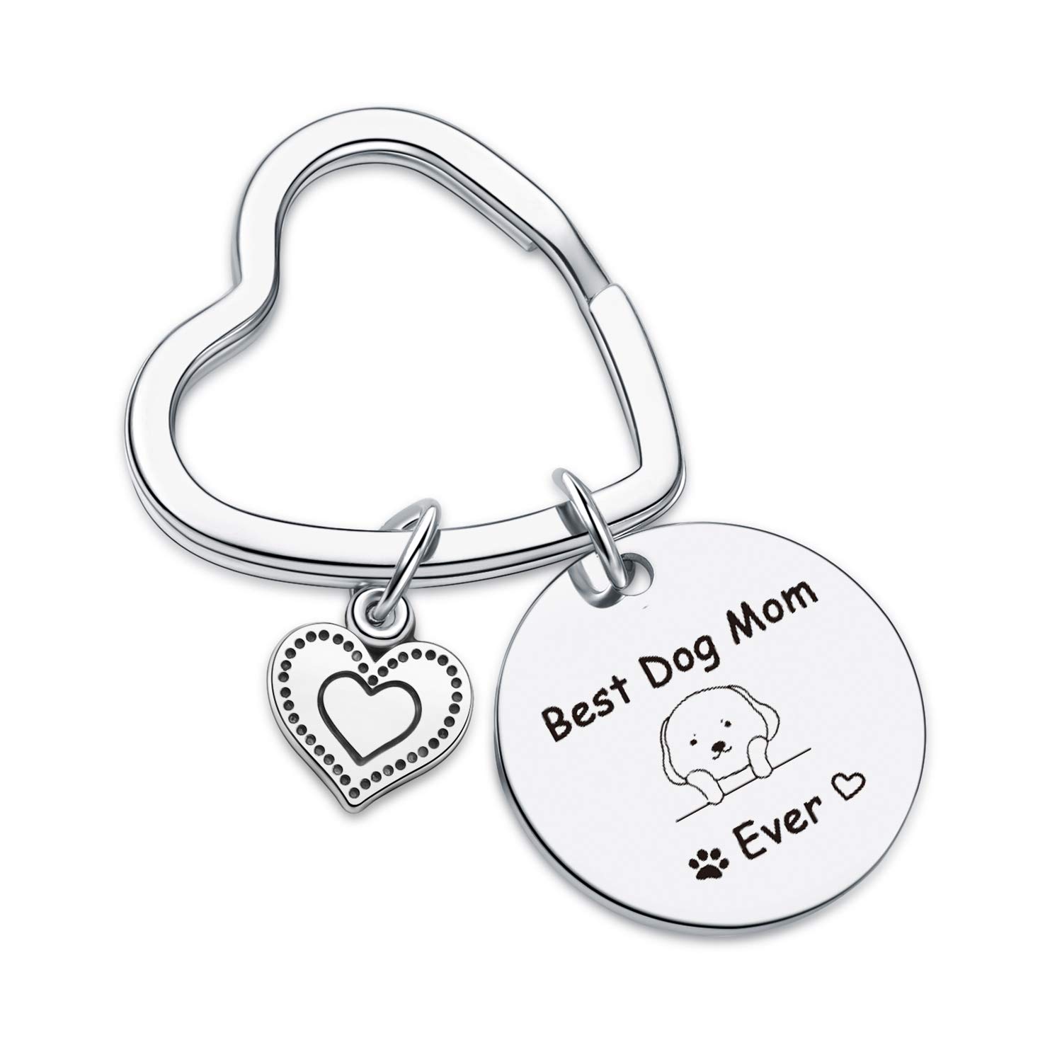 7RVZM Dog Mom Keychain dog lovers gifts for women - Mothers Day & Best Friend Gift, Pet Lover Jewelry veterinarian Keychain