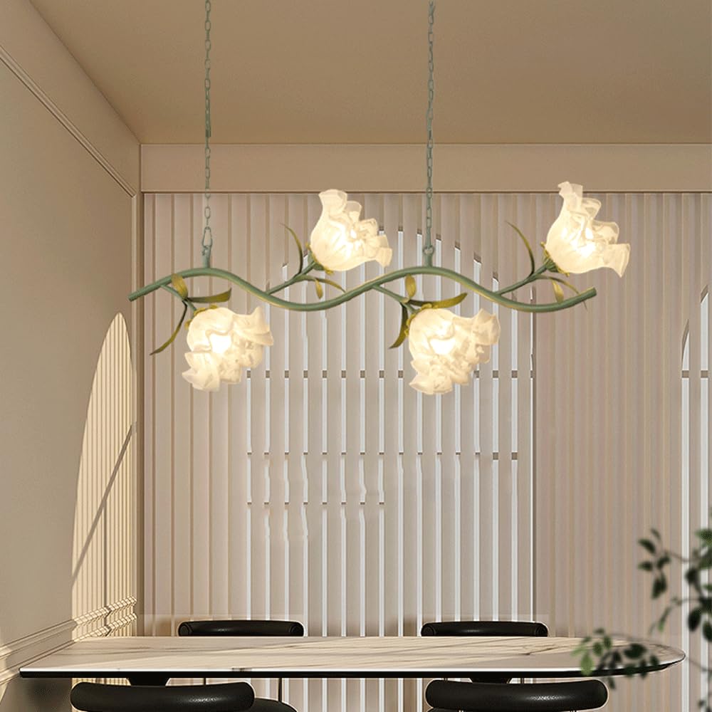 Suspension linéaire verte à 4 lampes, lustre moderne pour éclairer un billard