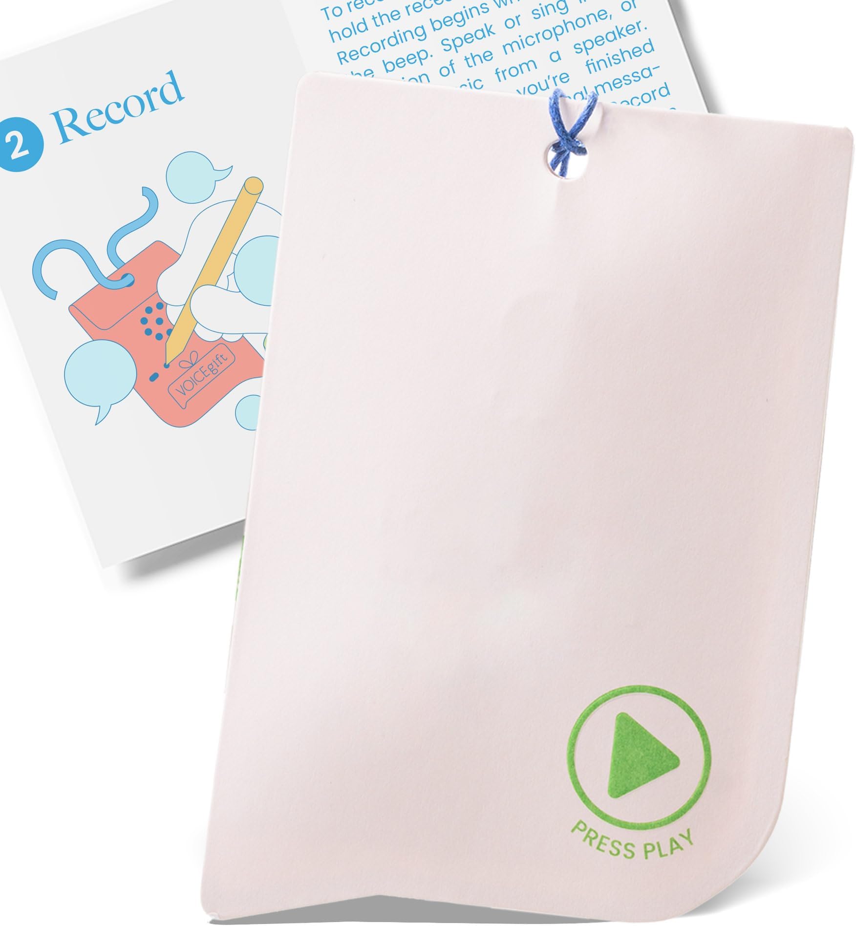 VoiceGift Tag – 1 Pack Audio Greeting Tag with Voice Recorder, Multi-message Recordable Gift Card with Playback, Record Your Own Message Card for Birthdays, Holidays & Keepsakes