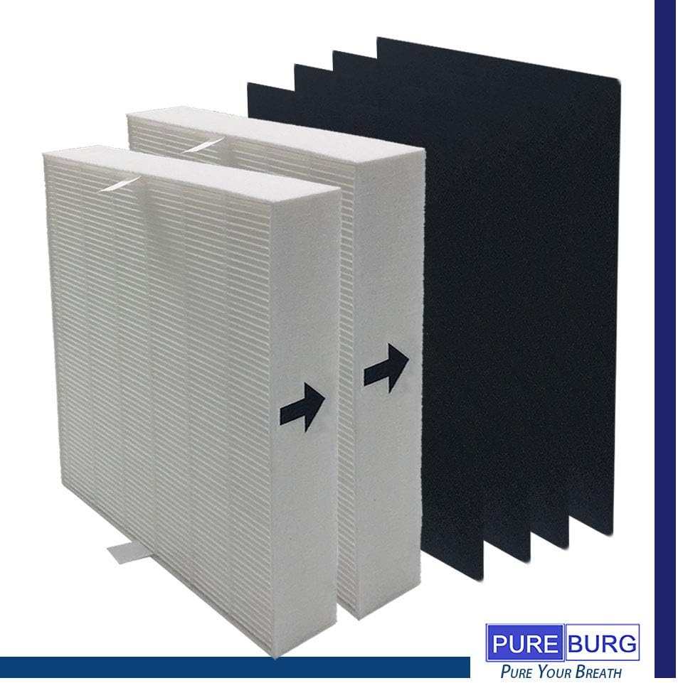 PUREBURG HPA100 Replacement True HEPA Filter Compatible with Honeywell HPA090 HPA094 HPA100 HPA104 HPA105 HPA106 Console Series Air Purifiers,Part # HRF-R1 HRF-AP1 HRF-ARVP100