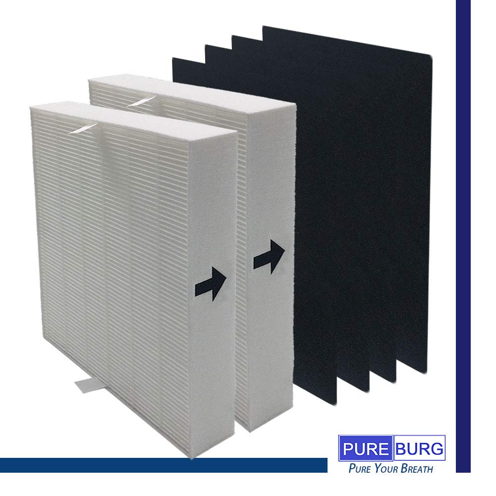 Pureburg 2 unidades de repuesto HEPA + 4 filtros de carbono para Honeywell HRF-R1 HRF-AP1 para purificadores de aire HPA090 HPA094 HPA100 HPA104 HPA105 HPA106 y más
