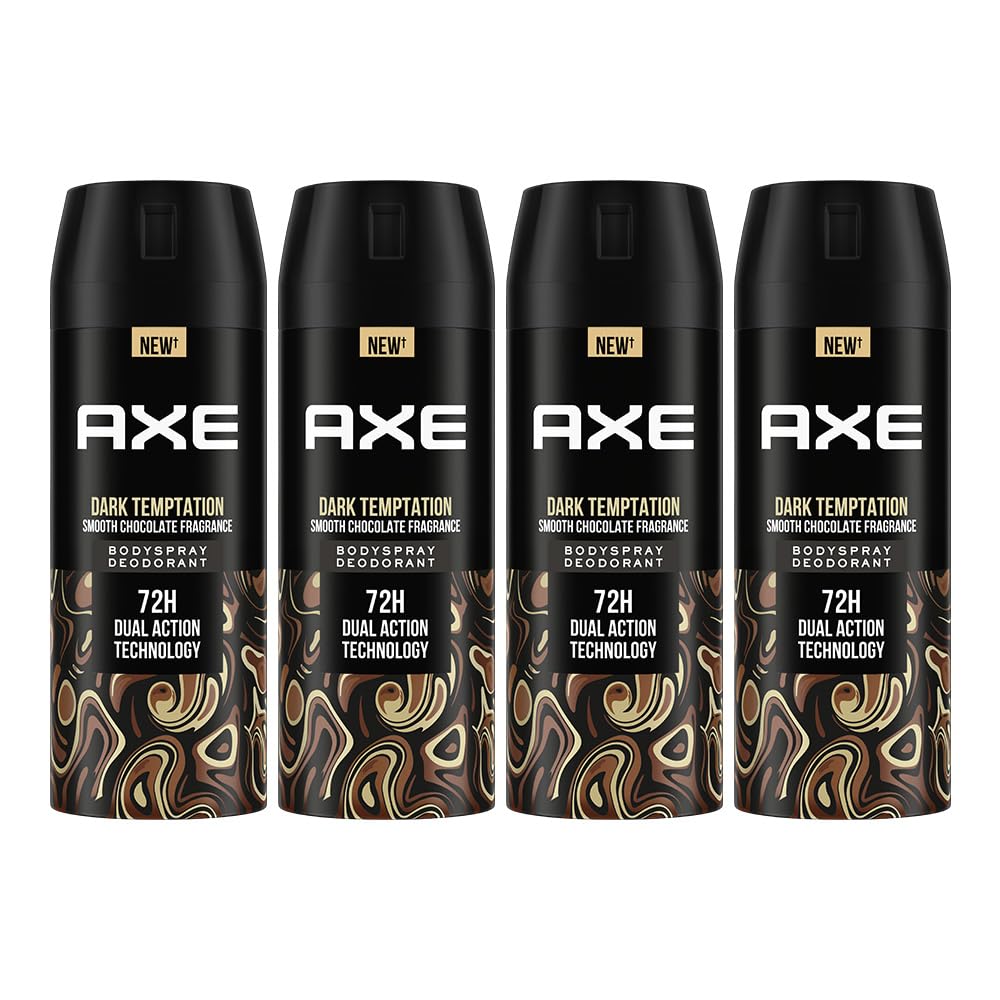 Axe Dark Temptation Men's Deodorant, Long Lasting Deodorant Spray For Men With An Irresistible Scent 150ml, Pack of 4-picture-52
