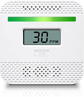 Carbon Monoxide Detectors, Portable CO Alarm Detector Device with LCD Digital Display for Travel Home, Carbon Monoxide Alarm with Electrochemical Sensor, Battery Powered