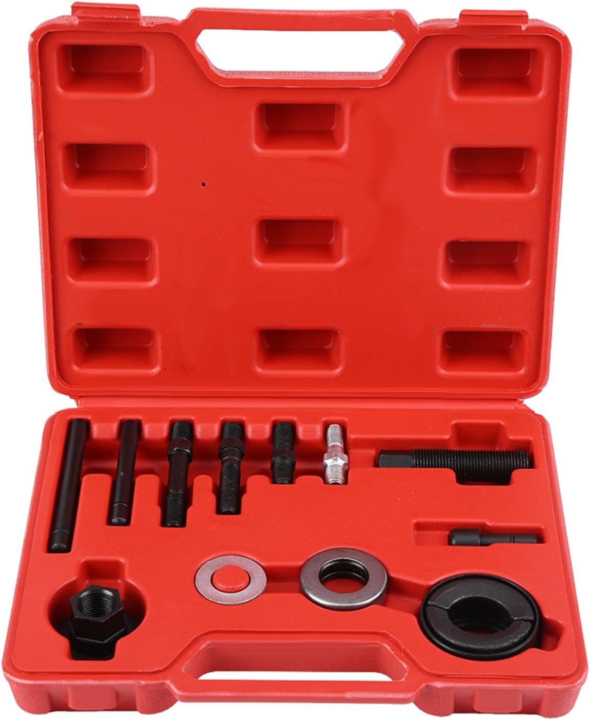 12 Pcs Car Power Steering Alternator Pump Pulley Puller Remover Disassembly Installer Tool, High Strength Alloy Steel, Anti - and Anti - Rust Treatment, Easy Installation