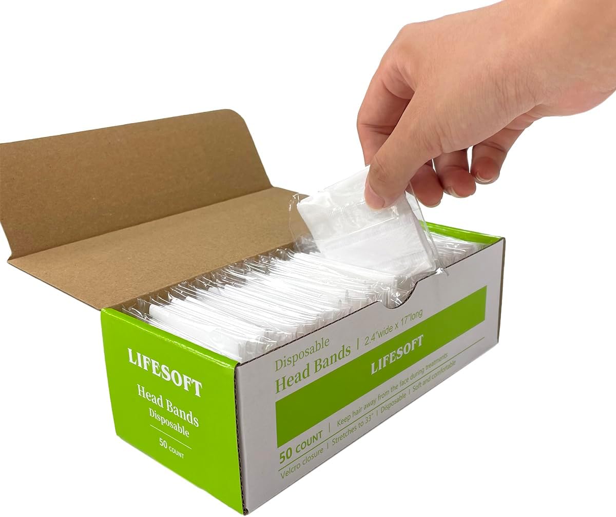 Disposable Facial Spa Headbands Elastic Hair Wrap with Closure