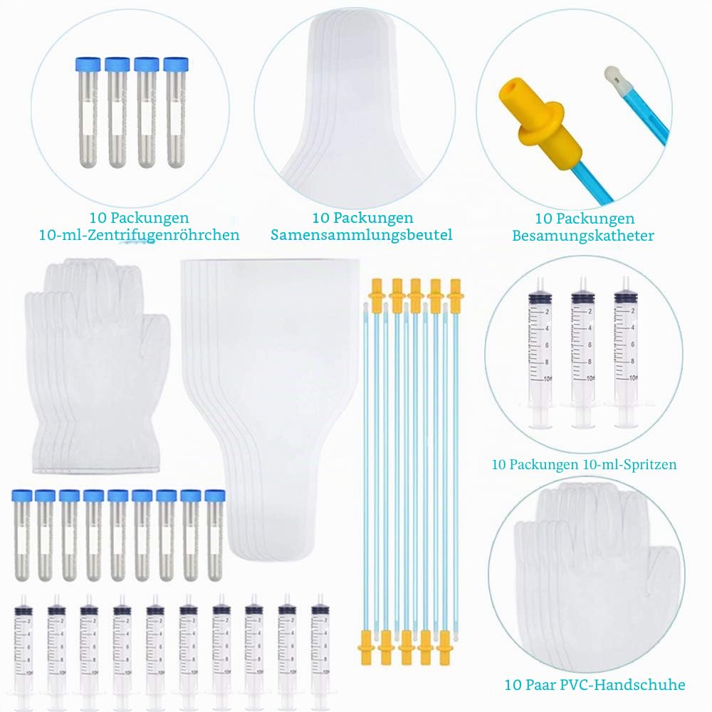 10 Set Hundezucht Kit, Kit zur künstlichen Befruchtung von Haustieren, Hundezucht-Kit für kleine und mittlere Haustiere