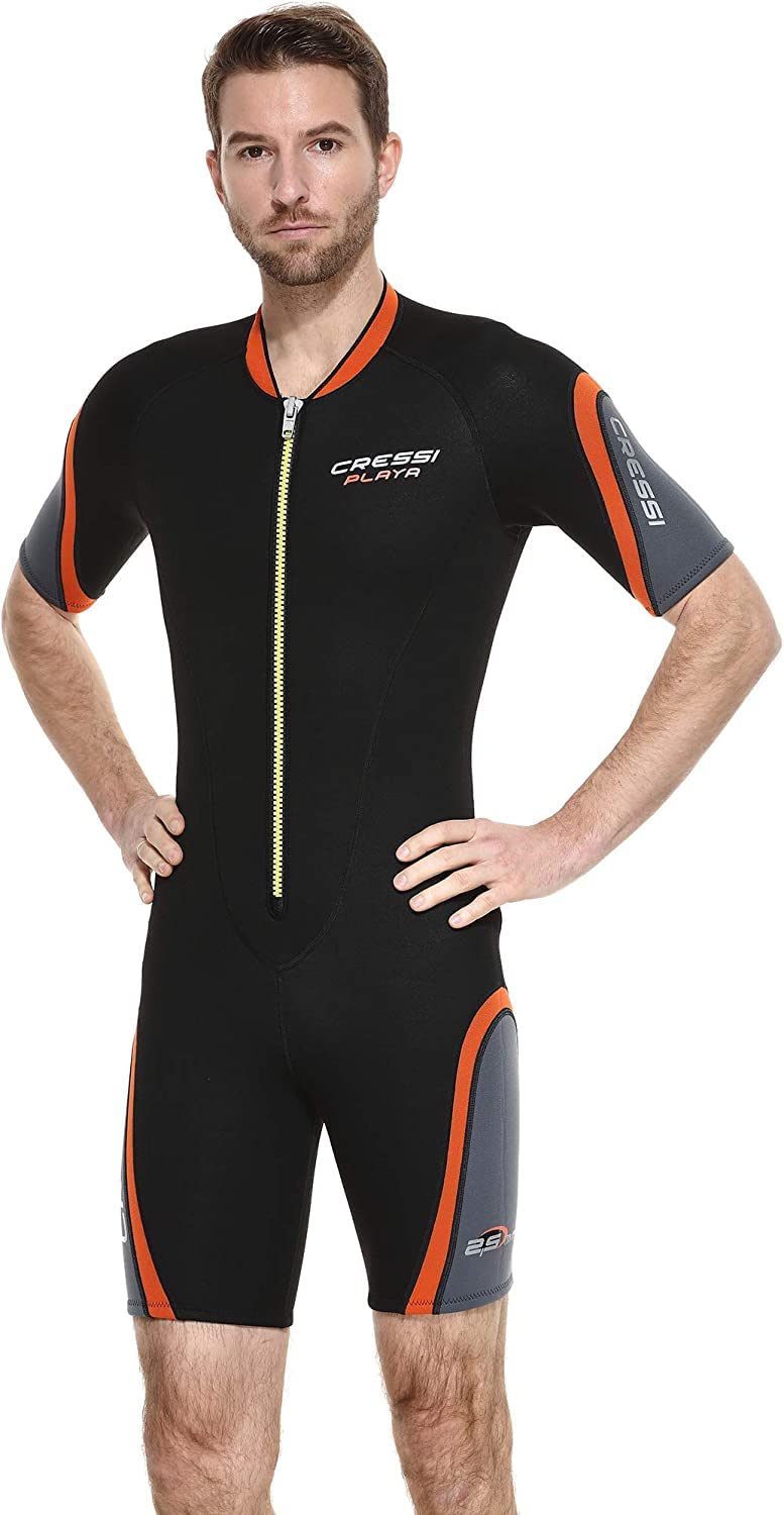 Cressi Playa Man Shorty Wetsuit 2.5 mm-Traje Monoshort sin Capucha en Neopreno 2.5mm Biforrado para Hombre