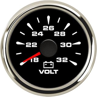HVLVTAKANF Medidor de Voltaje de medidor de Voltaje Universal de 52 mm 8-16V 18-32V Impermeable for Impermeable for Motocicletas Medidor de Voltaje de camión de automóviles 7 Colores retroiluminación