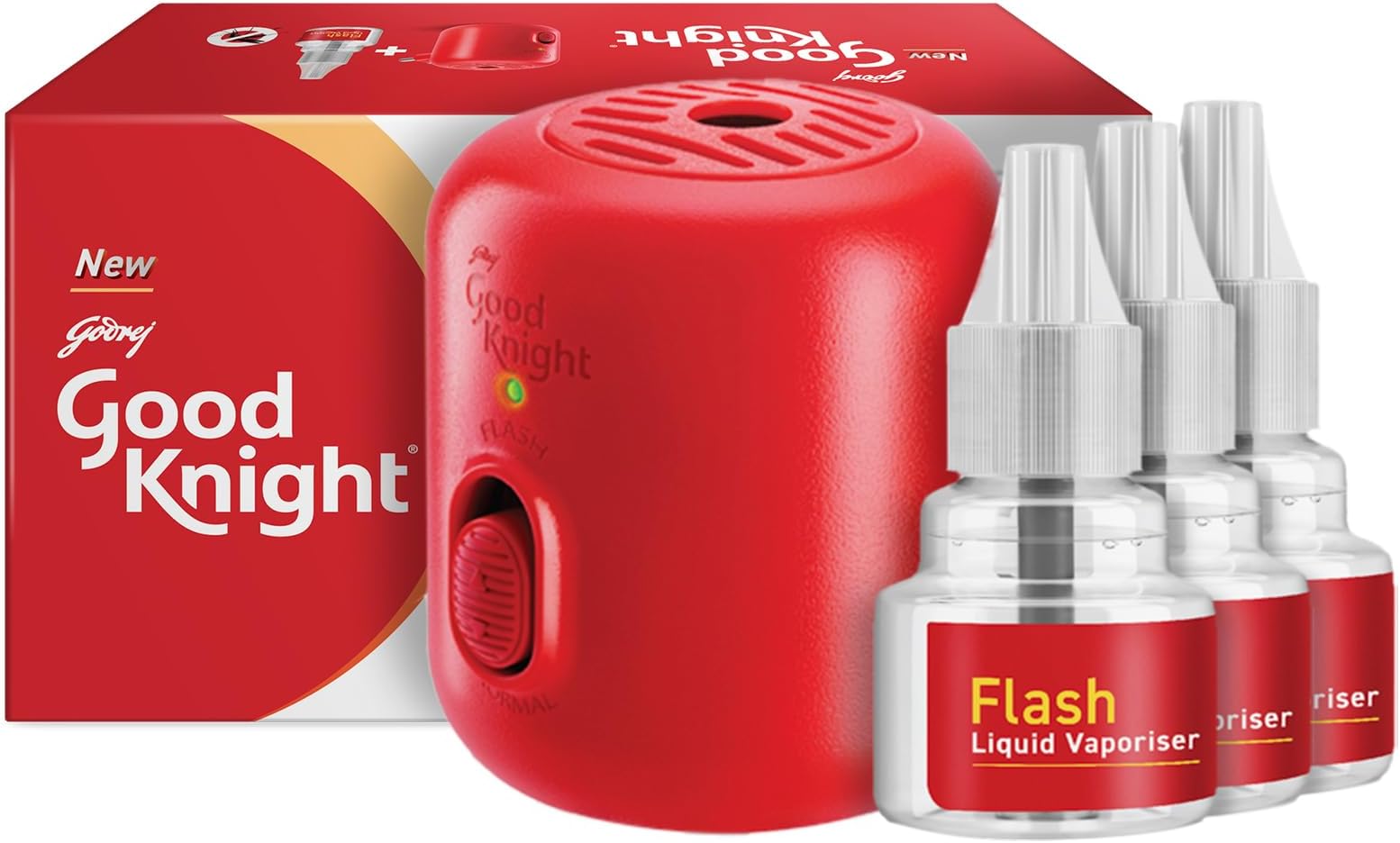 Gold Flash Mosquito Repellent Combo Pack (Machine + 3 Refills), 4Pcs