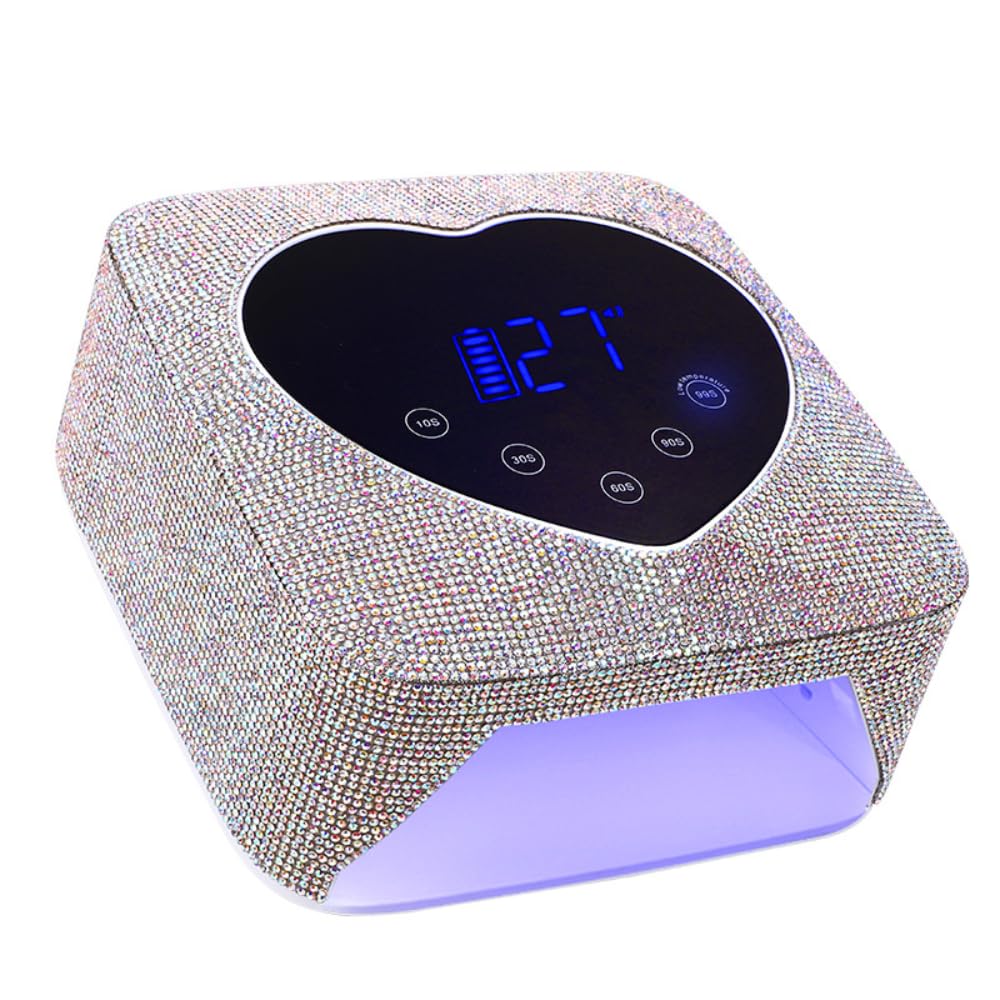 Hongfa Cordless Nail Lamp, Rechargeable UV LED Nail Dryer for Gel Polish with LCD Display, Auto Sensor and 5 Timer Settings Professional Gel Curing Light for All Nail Polish, Manicure Tools