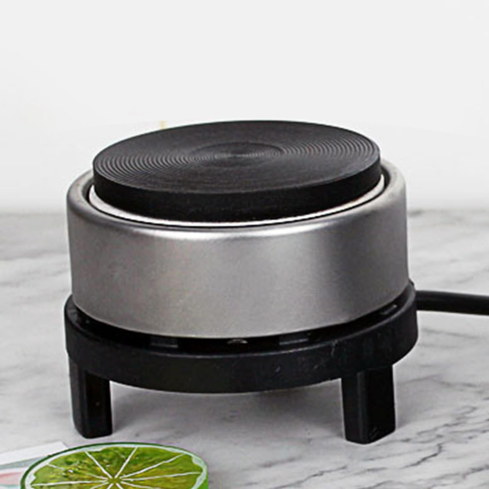 Elektrische Kochplatte 300W, Mini-Herd mit Gusseisenbrenner, tragbare Heizplatte für Tee- und Kaffeekanne, hitzebeständige Glaskanne, multifunktional für Zuhause und unterwegs