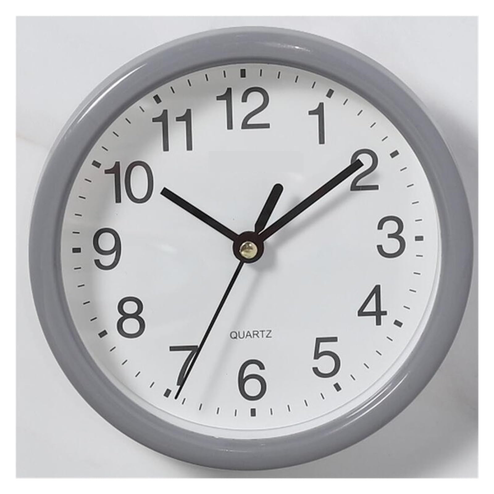 LUYSGBXR Wall Clock Small Wall Clocks With Frame Transparent Plastic Candy Colors Mute 15cm Hanging Watch Clock Living Room Home Decor(GRAY)