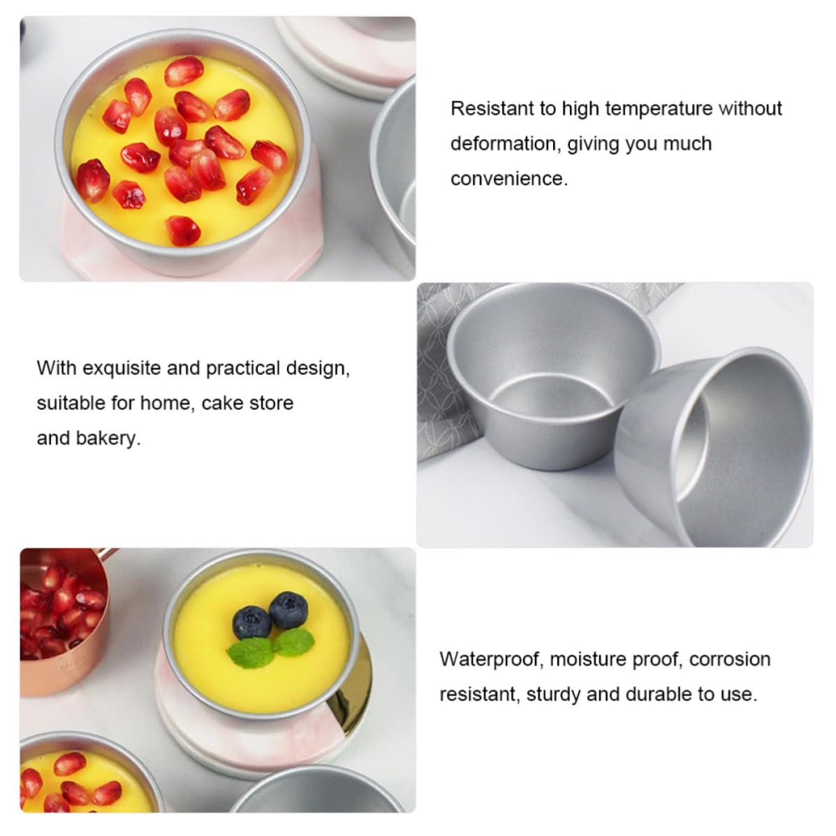 Toyvian 3 Pièces Moule à Pâtisserie Revêtement Antiadhésif en Acier à Haute Teneur en Carbone Résistant Corrosion et Haute Température, pour Pâtisserie Maison et Cuisson DIY