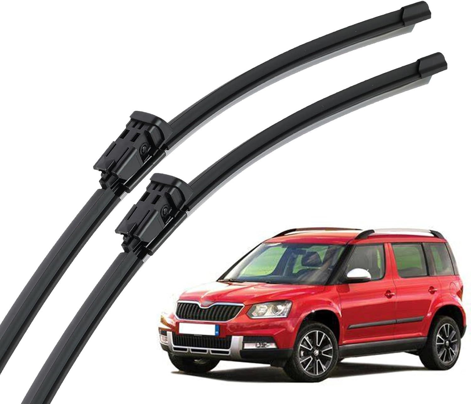 ZhangXD Front Windscreen Wipers For Skoda Yeti 2009-2017, Windshield Window Brush Front Wiper Blades All-Weather Replacement Set Easy Installation