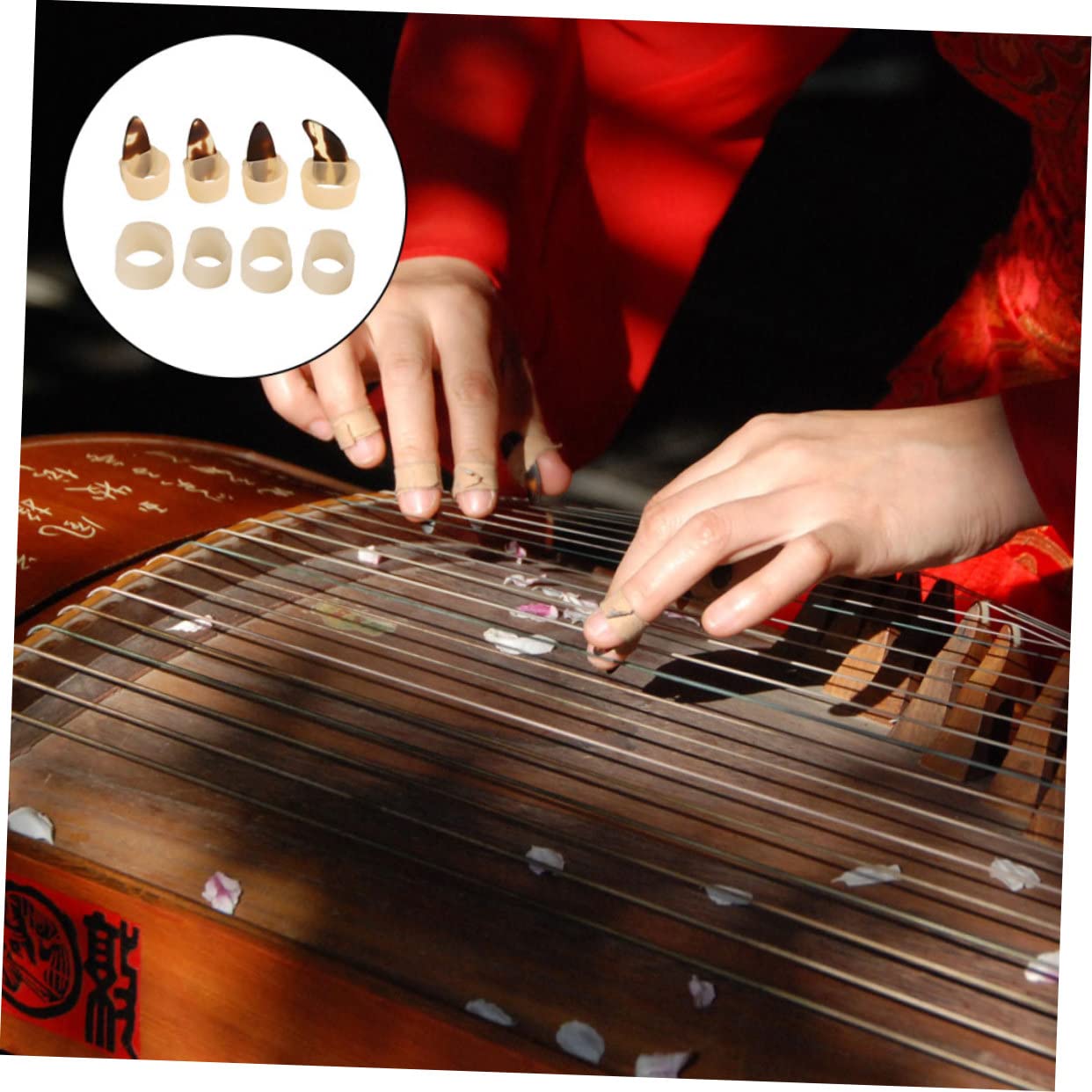 Toyvian 5st Guzheng Nagelset Fingerpicks Aus Metall Plektren Für E-gitarren Daumenpicks Aus Silikon Fingerpicks Aus Silikon Ukulelenpickel Gitarrenpicks Plektrum China Kieselgel Klein Kind