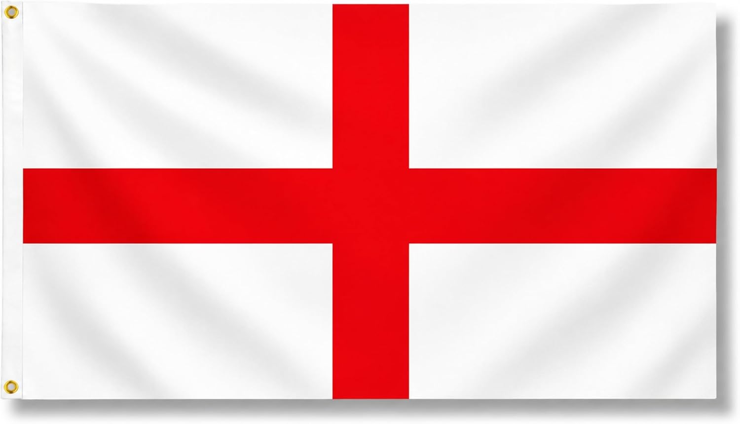 England St George Cross Flag 5ft x 3ft with Brass Eyelets – Polyester English Flag Banner for Football Matches, Cricket & Rugby, Home & Garden Display