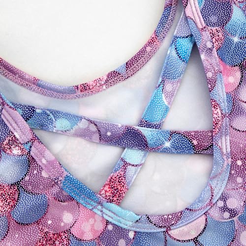HOZIY Gymnastics Leotards for Girls with Shorts Biketards Dance Tumbling Outfits Matching Scrunchies 1-12 Years Old