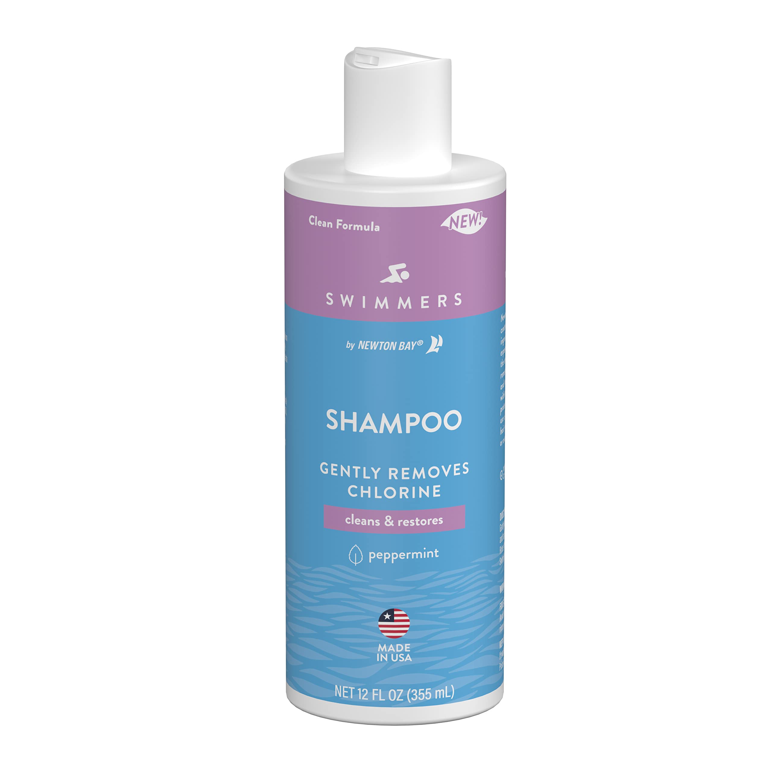 Newton Bay Swimmers Shampoo | Chlorine Removal Shampoo Cleans and Restores Hair after Swimming | Clean Label Project Certified