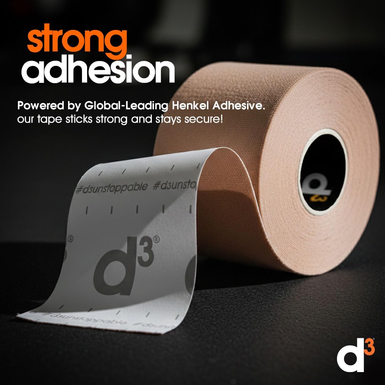 d3 K6.0 Kinesiology Tape 2in x 20ft Light Brown – Uncut Roll Latex-Free Hypoallergenic Sports Physio Tape for Knee, Shoulder, Back & Muscle Support – Athletic Injury Recovery & Blister Prevention