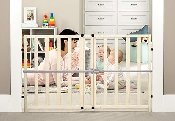 Regalo Safety 42" Easy Fit Wooden Baby Gate, Bottom of Stairs & Doorways