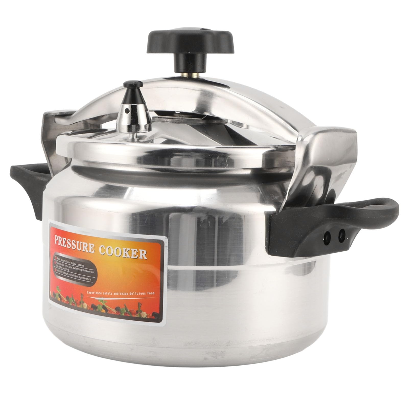 Tuwei Aluminum Pressure Cooker, 5L Explosion Proof, Locking Lid, Induction Compatible Base, Fast Cooking, Stainless Steel