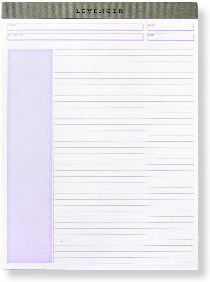 Levenger Freeleaf Soft Color Annotation Ruled Pads (set of 4) - Junior, 5 1/2 x 8 1/2 Smooth, Archive-quality 90-gsm paper, Notepads, paper pads, office pads, office notepads, office supplies