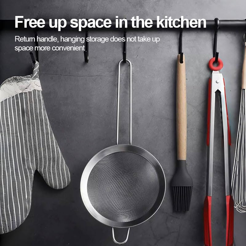 Miniatura 9 de Colador de malla fina, coladores de alambre de acero inoxidable para cocina, tamiz fino para té, pastas, enjuague de drenaje, verduras, utensilios