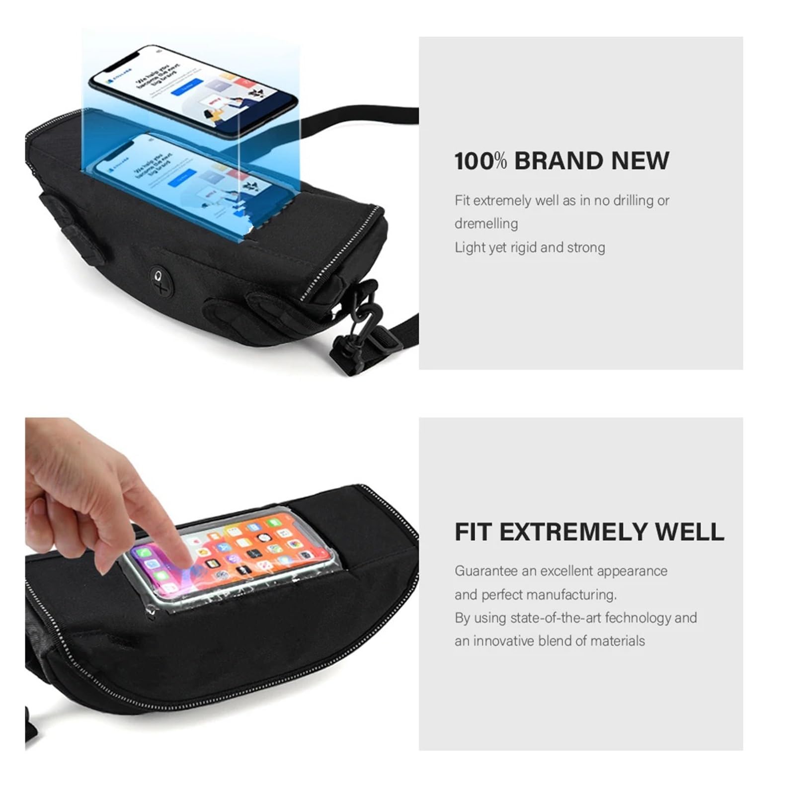 Motorrad Lenkertasche Für Yamaha Tracer - Wasserdicht Schwarz