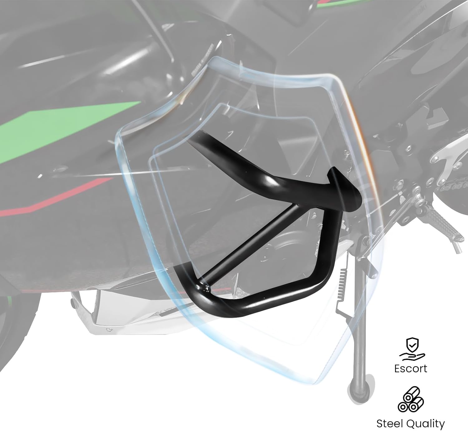 Engine Guard Crash Bar Stunt Cage Frame Protector for Kawasaki Ninja 400 250, Motorcycle Steel Side Frame Falling Protection Bumper for Kawasaki Ninja 400 Ninja250 2018-2024 Accessories