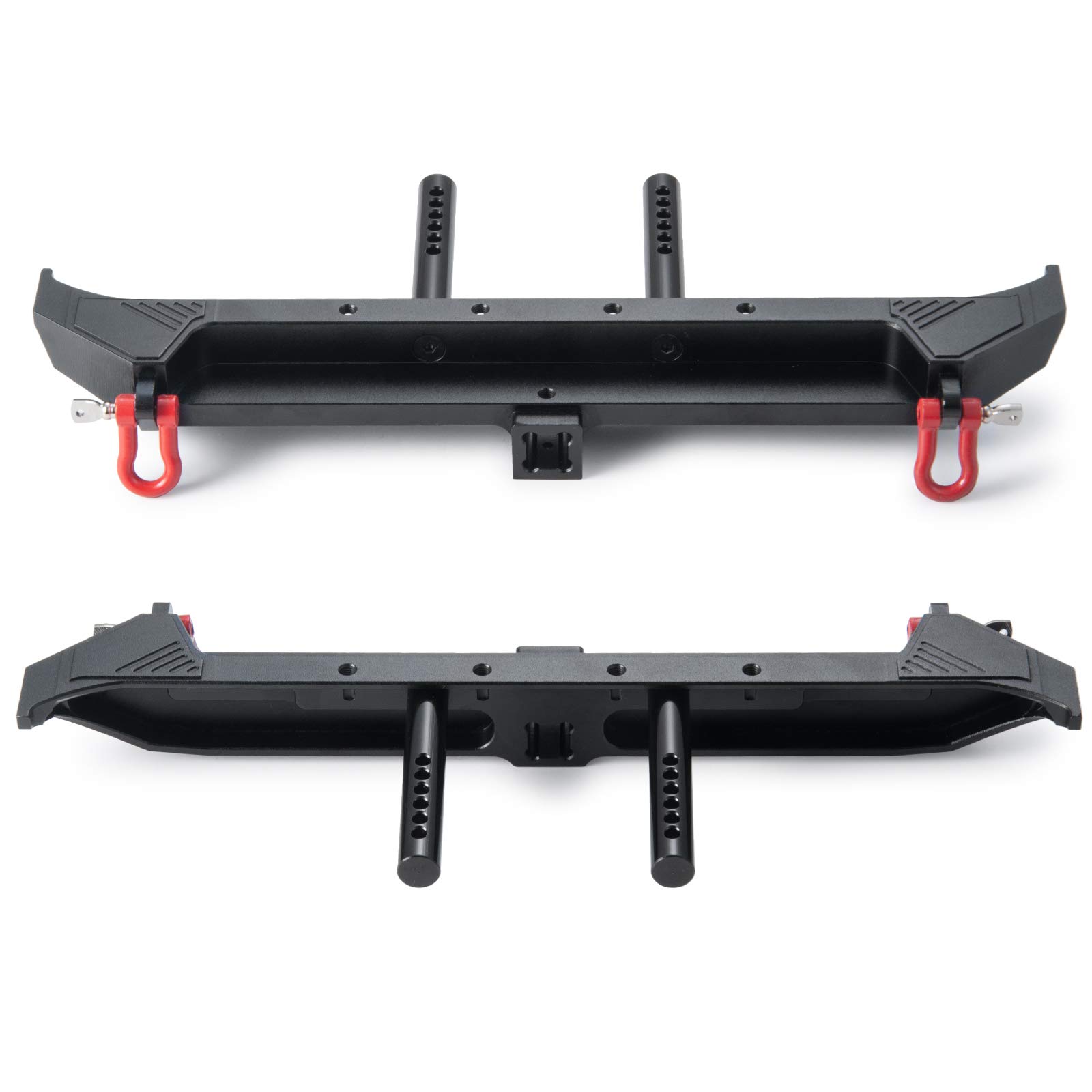 RC auto metalen bumper kan achteraf worden uitgerust met lier Voor- en achterbumper met LED-licht D-beugel voor RC auto RC crawler Compatibel met TRX-4 Axiale SCX10 90046