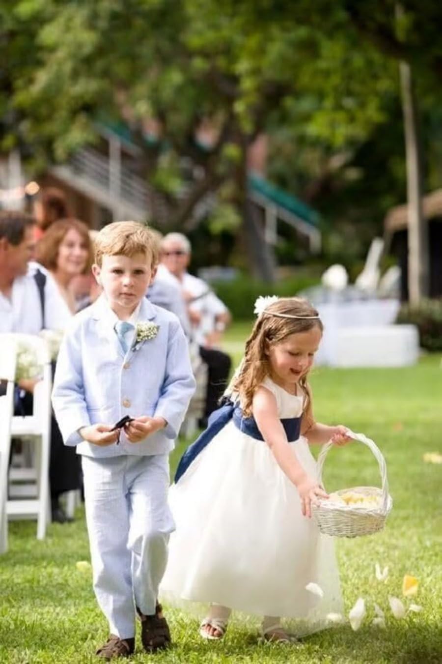 Traje de 2 piezas de esmoquin para niños, a rayas, blazer y pantalones para verano, playa, boda, traje de sirsaca