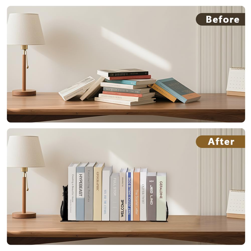 1 Paire De Serre-Livres Noirs En Forme De Balance - Décoratifs Et Robustes Pour Bureau Et Maison