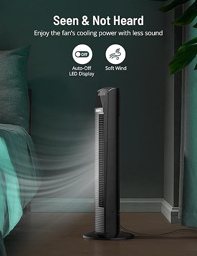 Miniatura 5 de PARIS RHÔNE Tower Fan, Oscillating Quiet Cooling Fan with Remote, Digital Thermostat,12H Timer, 3 Speeds & 4 Modes, Portable Stand Up Floor