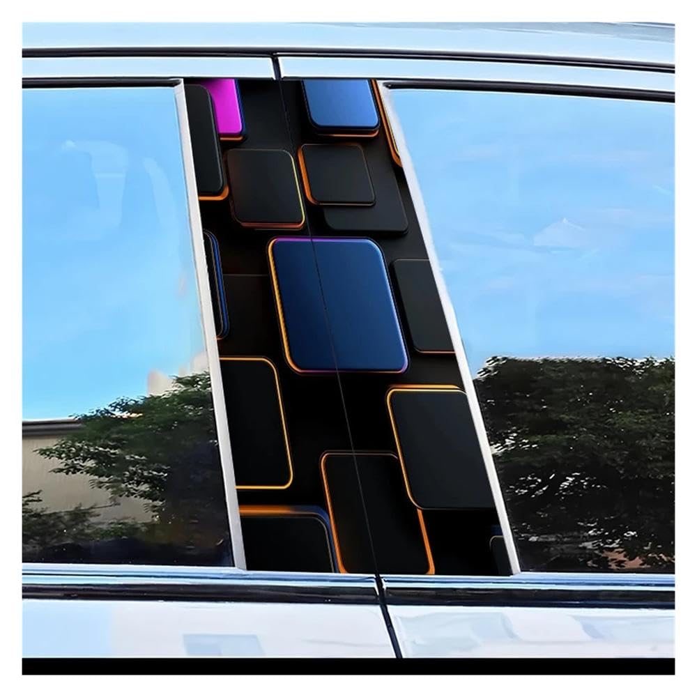 Dabhuoc One Color Car Parts 2Pcs Car Center Pillar Sticker Square Scratch Protection