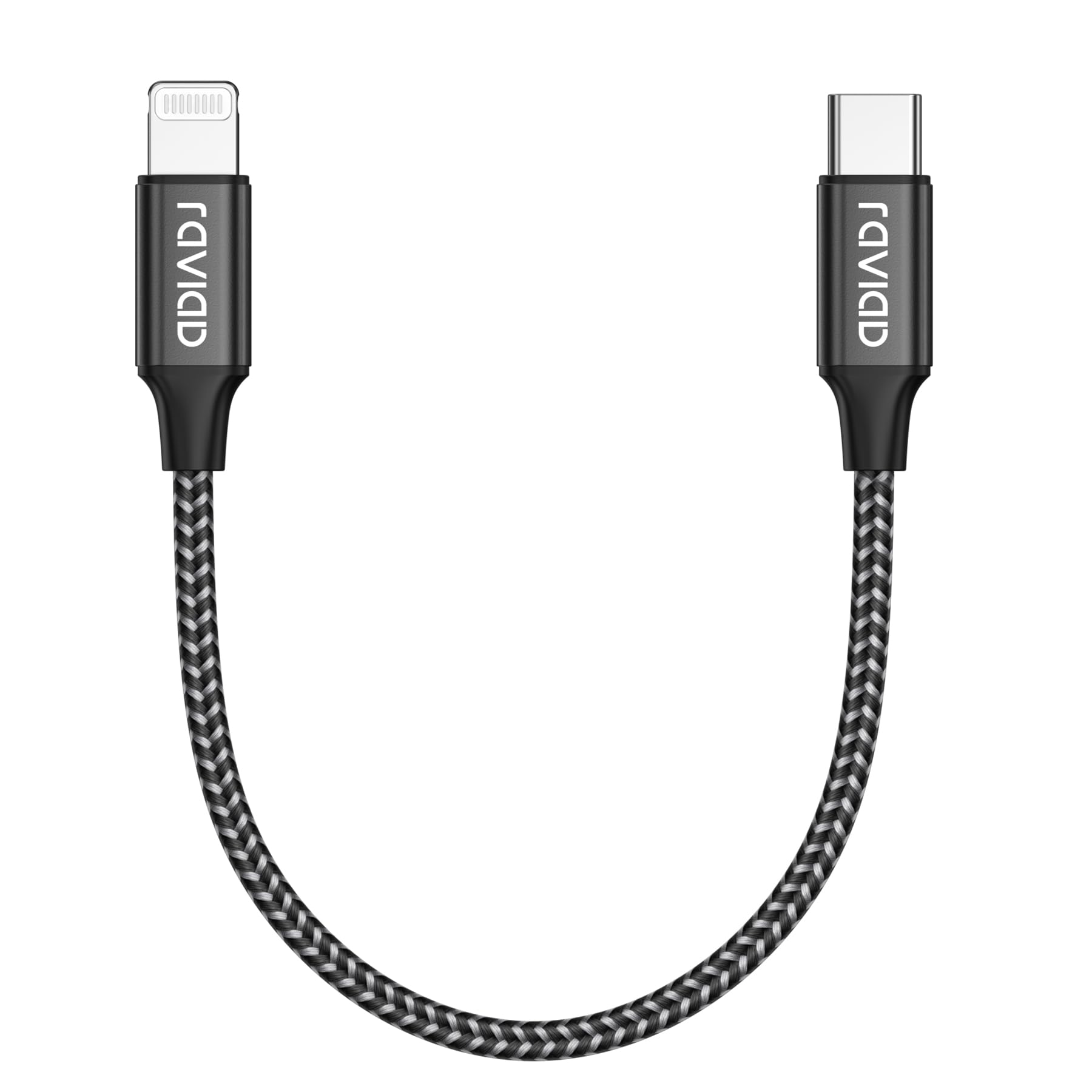 RAVIAD Cavo USB C iPhone Corto 0.5M Certificato MFi Cavo iPhone USB C PD Carica Rapida Compatibile con Phone 14/13/12/11 Pro Max/X/XS/XR/8/8 Plus/7/7 Plus/6s/6s Plus/6/5/5s/5c/SE 2020 - Nero